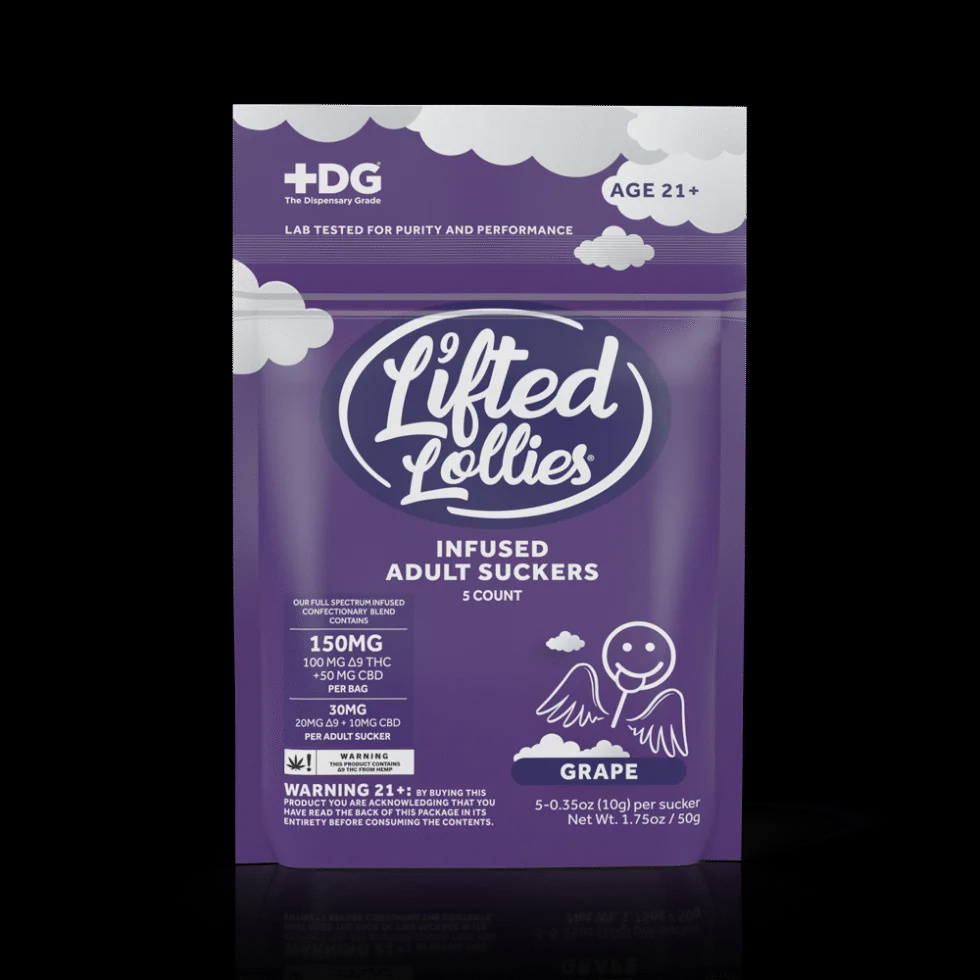LIFTED LOLLIES 30MG DELTA-9 THC LOLLY-POP- SINGLE / GRAPE-SINGLE